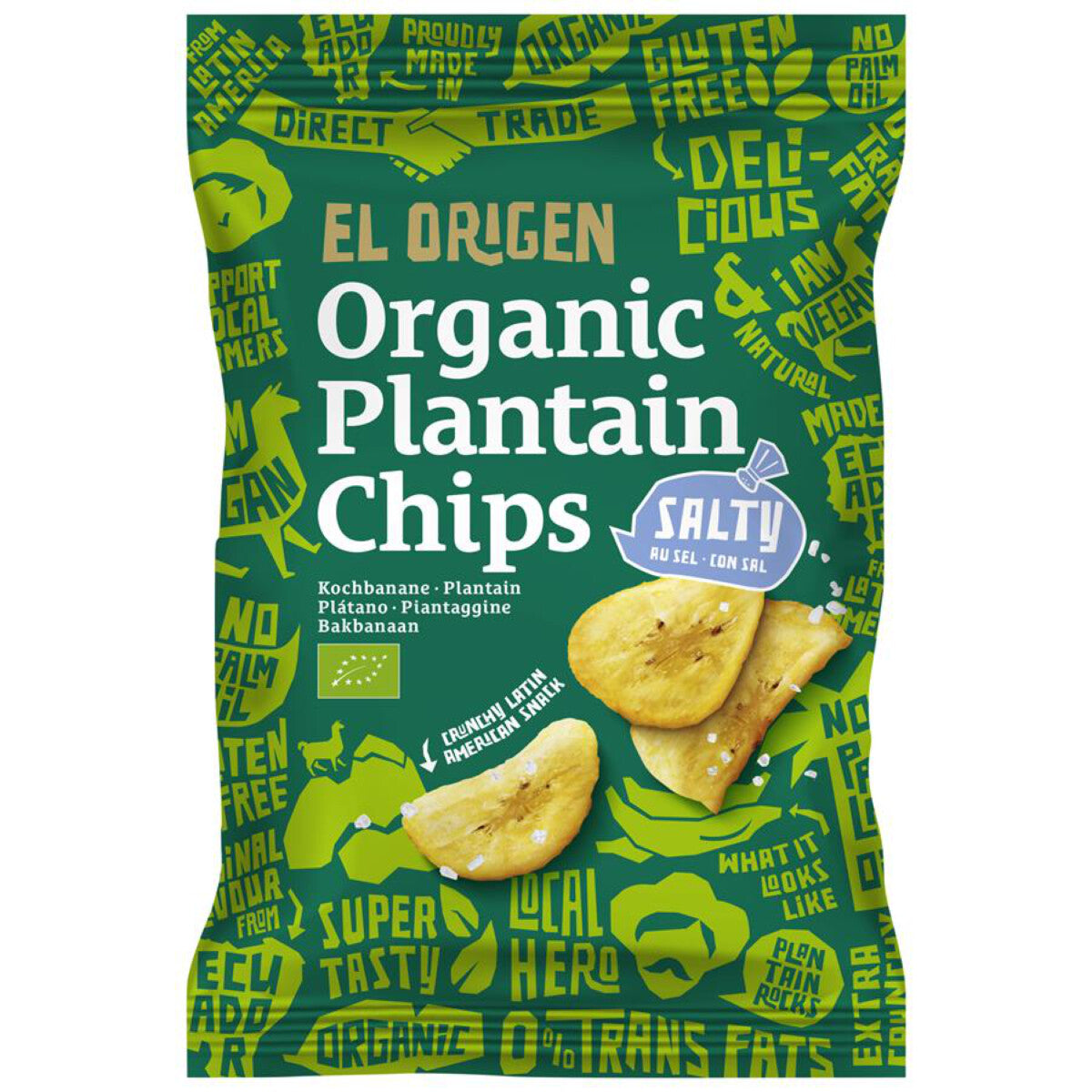 EL ORIGEN FOOD GMBH Kochbananen Chips mit Meersalz - 80 g