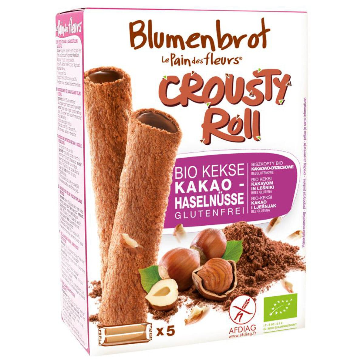 BLUMENBROT Crousty Rolls Kakao Haselnüsse - 125 g