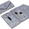 CANAL Manikür-Etui aus Filz mit Druckknopf grau - 3-teilig