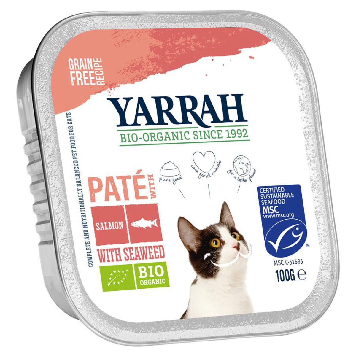YARRAH Katzenfutter Paté Lachs mit Seetang - 100 g