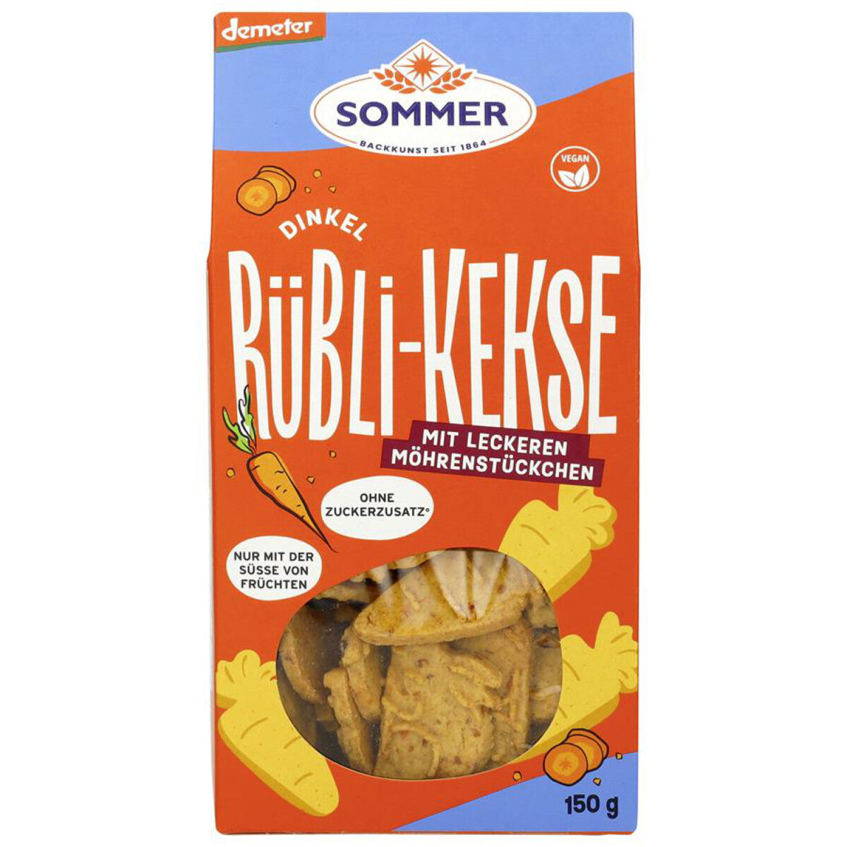 SOMMER & CO Dinkel Rübli Kekse ohne Zucker - 150 g