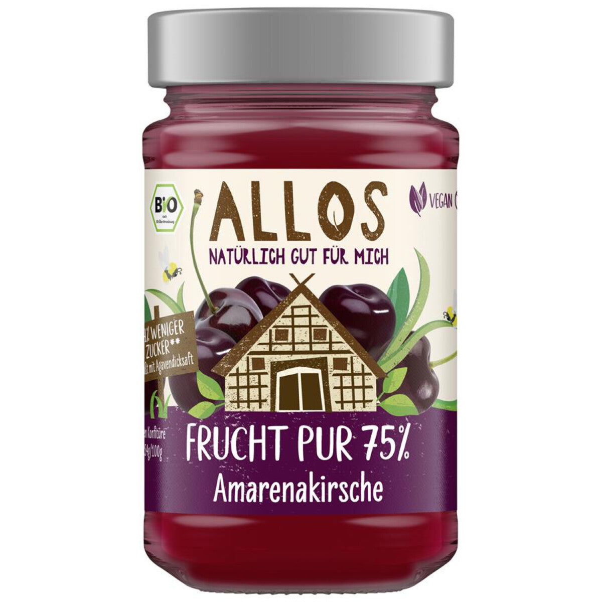 ALLOS Fruchtaufstrich 75% Amarenakirsche - 250 g 