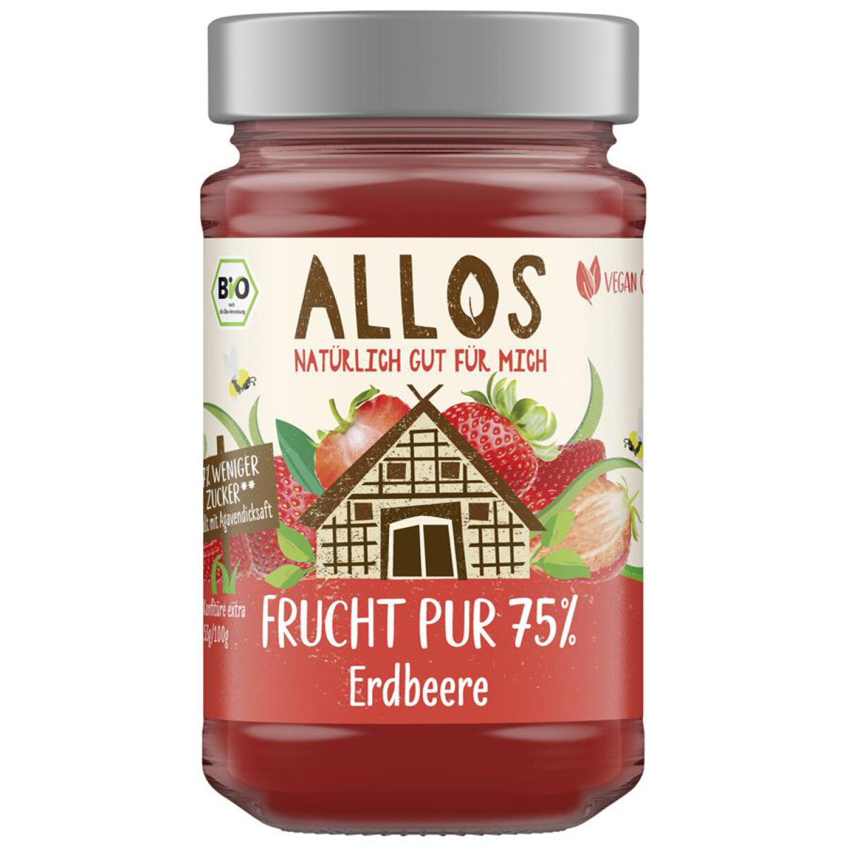 ALLOS Fruchtaufstrich 75 % Erdbeere - 250 g