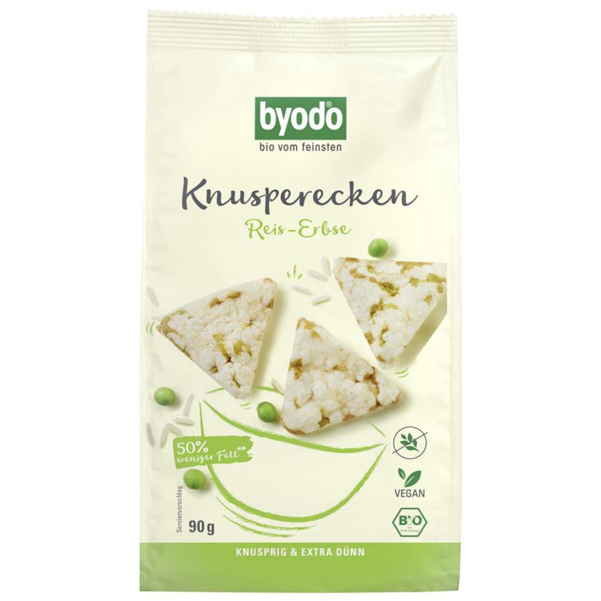 BYODO Knusperecken Reis-Erbse - 90 g