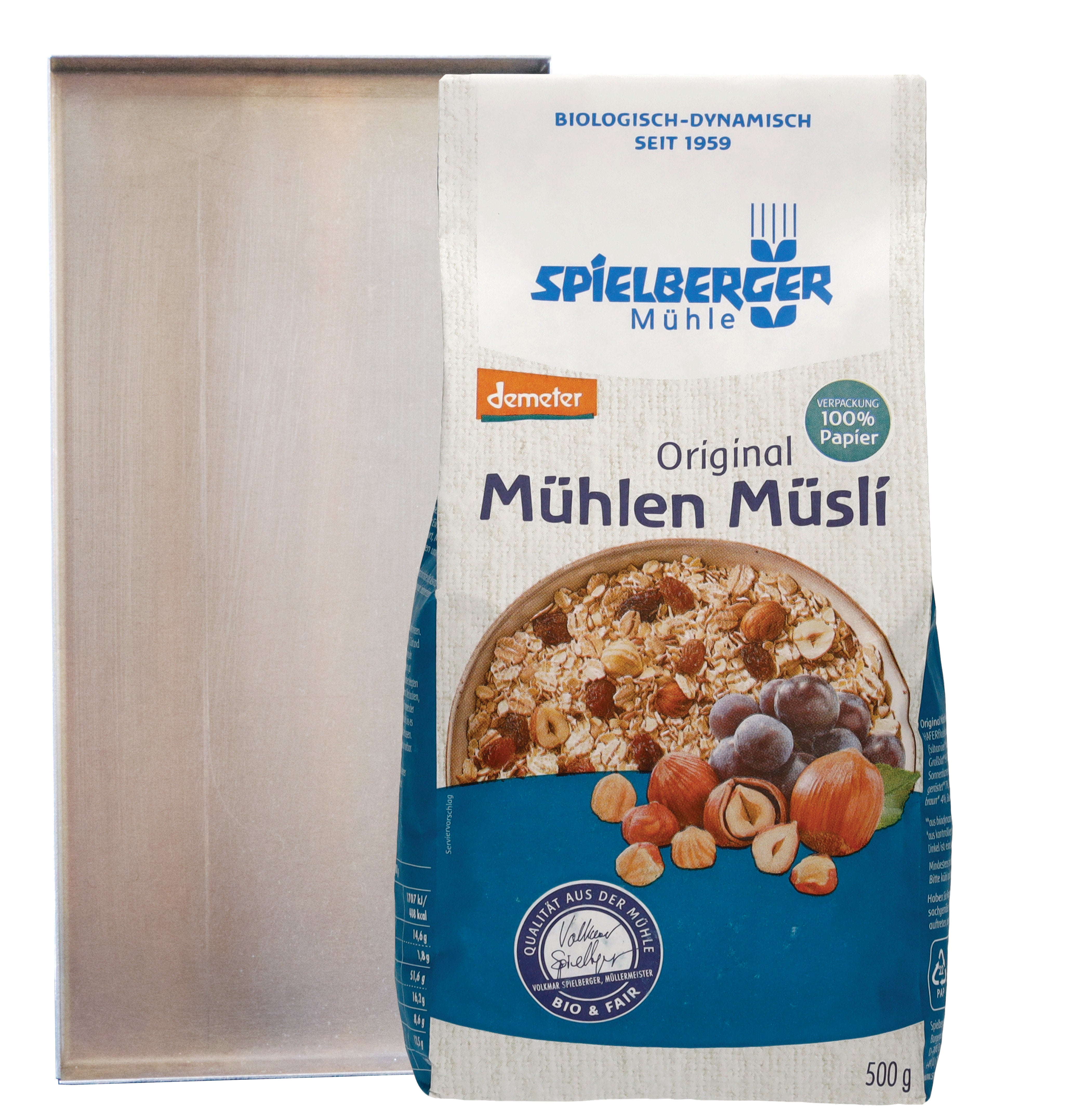 SPIELBERGER MÜHLE Mühlen Müsli + Müsliblech & Rezept - 500 g