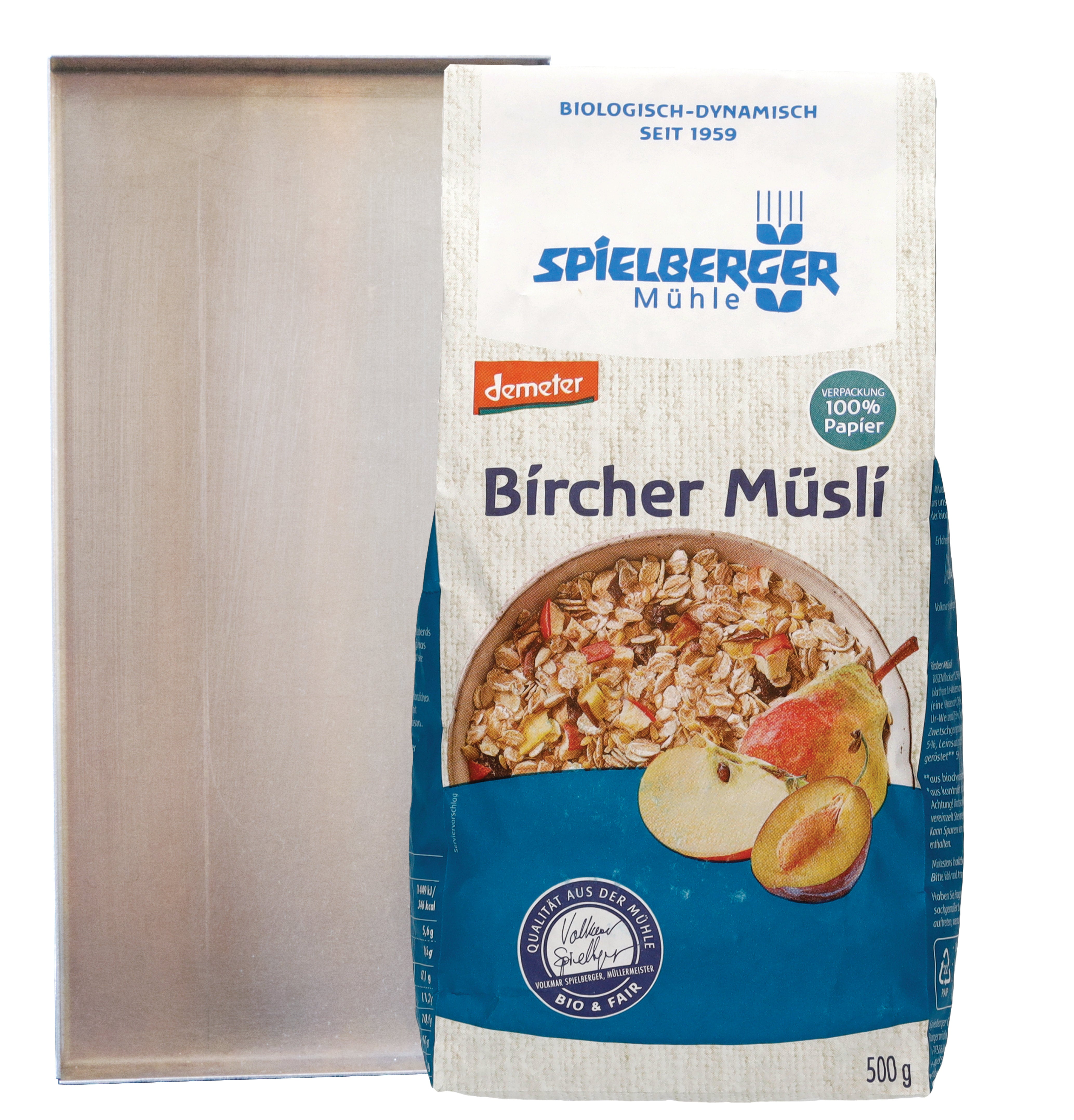 SPIELBERGER MÜHLE Bircher Müsli + Müsliriegelblech & Rezept - 500 g