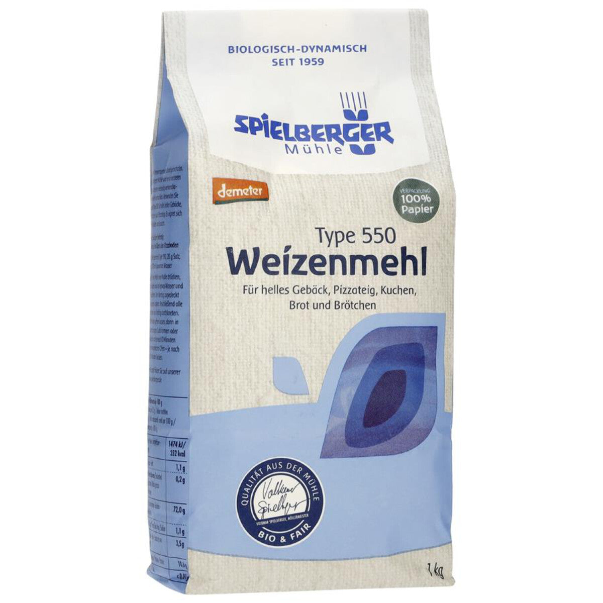 SPIELBERGER MÜHLE Weizenmehl Type 550  - 1 kg