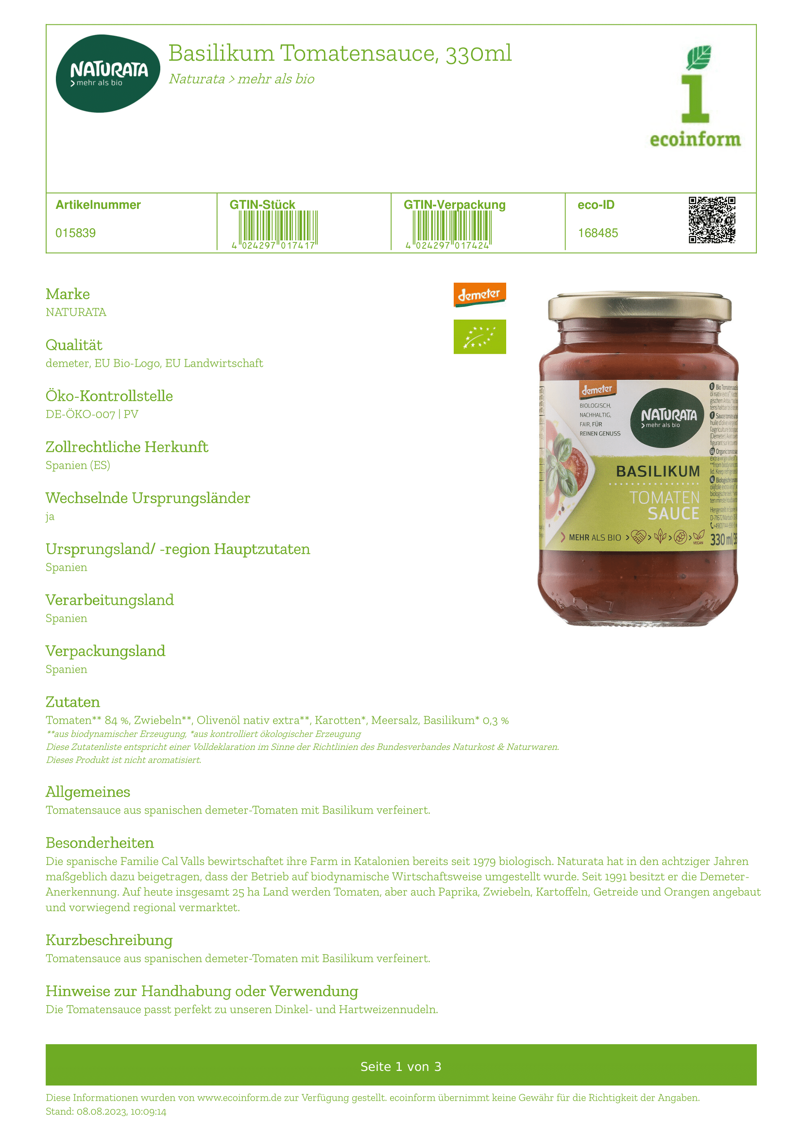 Basilikum Tomatensauce