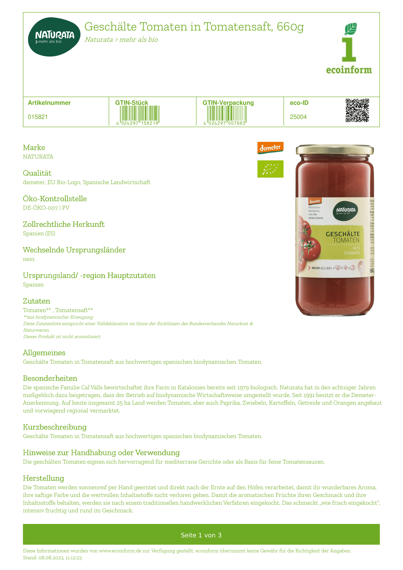 Tomaten geschält in Tomatensauce