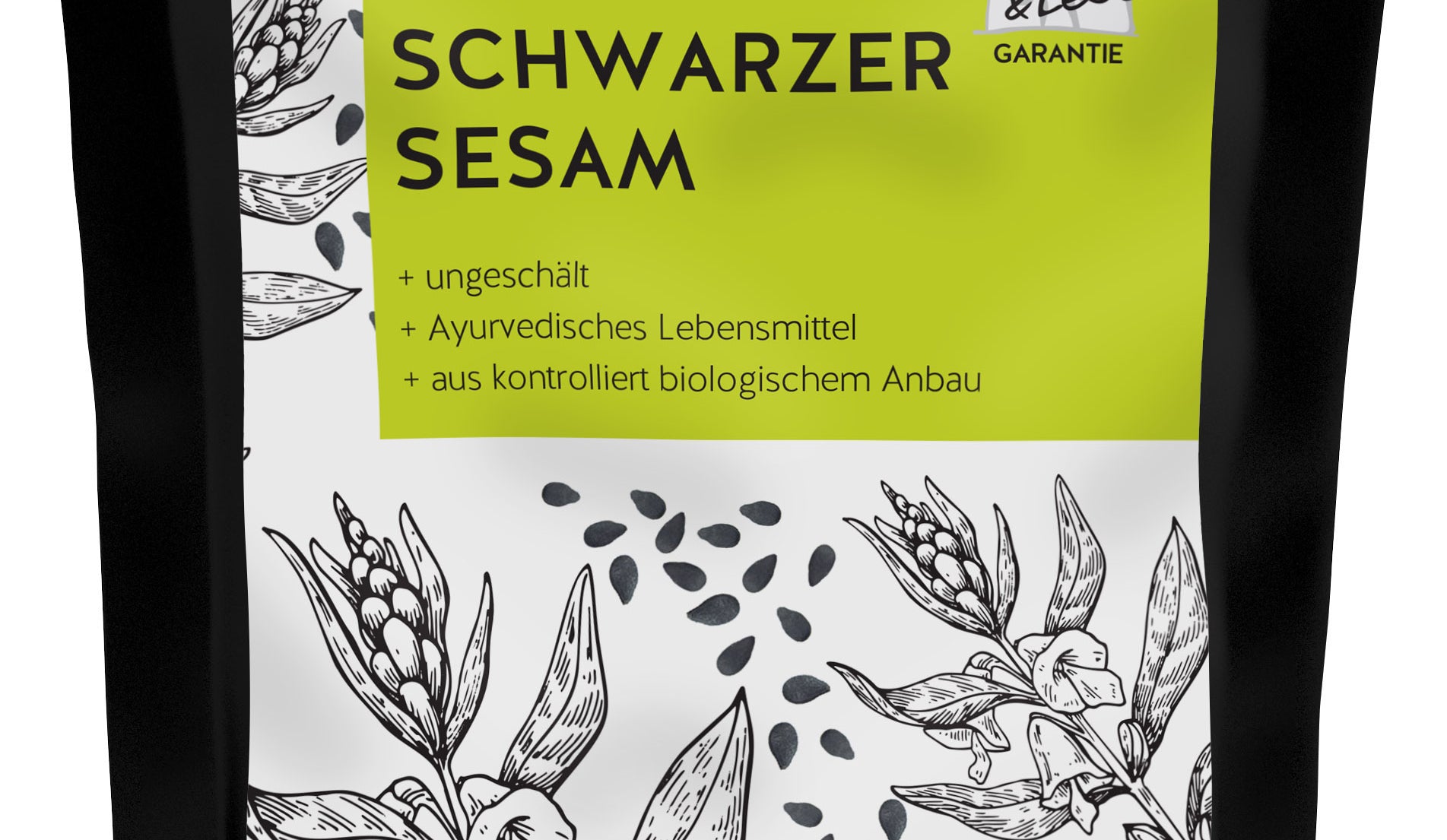 DOC NATURES Schwarzer Sesam ganz ungeschält  –  400 g