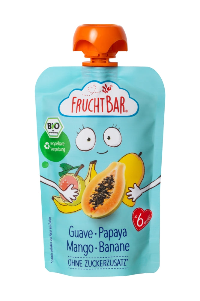 FRUCHTBAR Fruchtpüree Guave, Papaya, Mango, Banane - 100g
