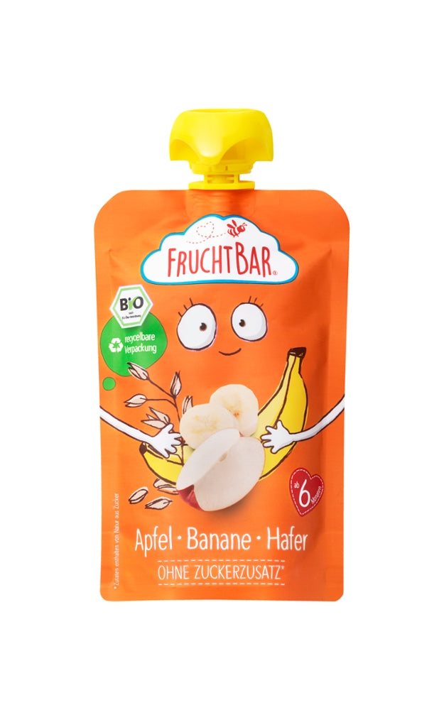 FRUCHTBAR Fruchtpüree Apfel, Banane, Hafer - 100g