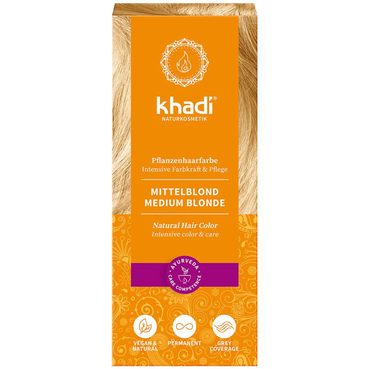 KHADI Pflanzenhaarfarbe Mittelblond - 100 g