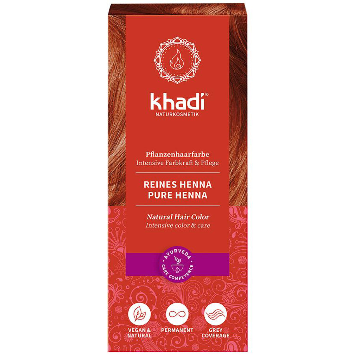 KHADI Pflanzenhaarfarbe Henna Rot - 100 g