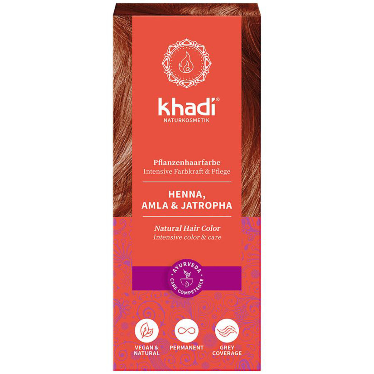 KHADI Pflanzliche Haarfarbe Henna, Amla - 100 g