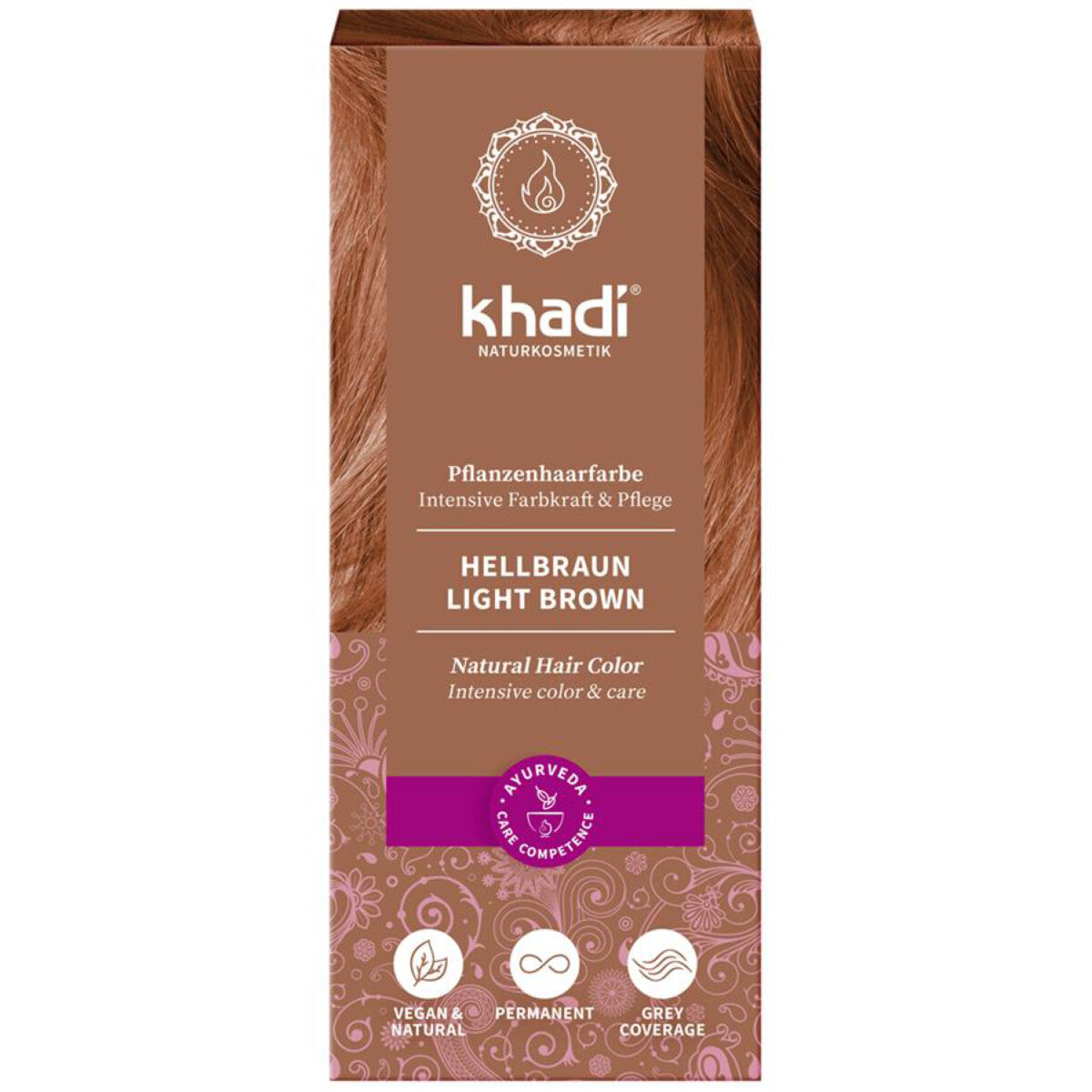 KHADI Pflanzenhaarfarbe Hellbraun - 100 g