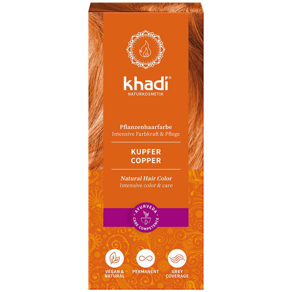 KHADI Pflanzenhaarfarbe Kupfer - 100 g