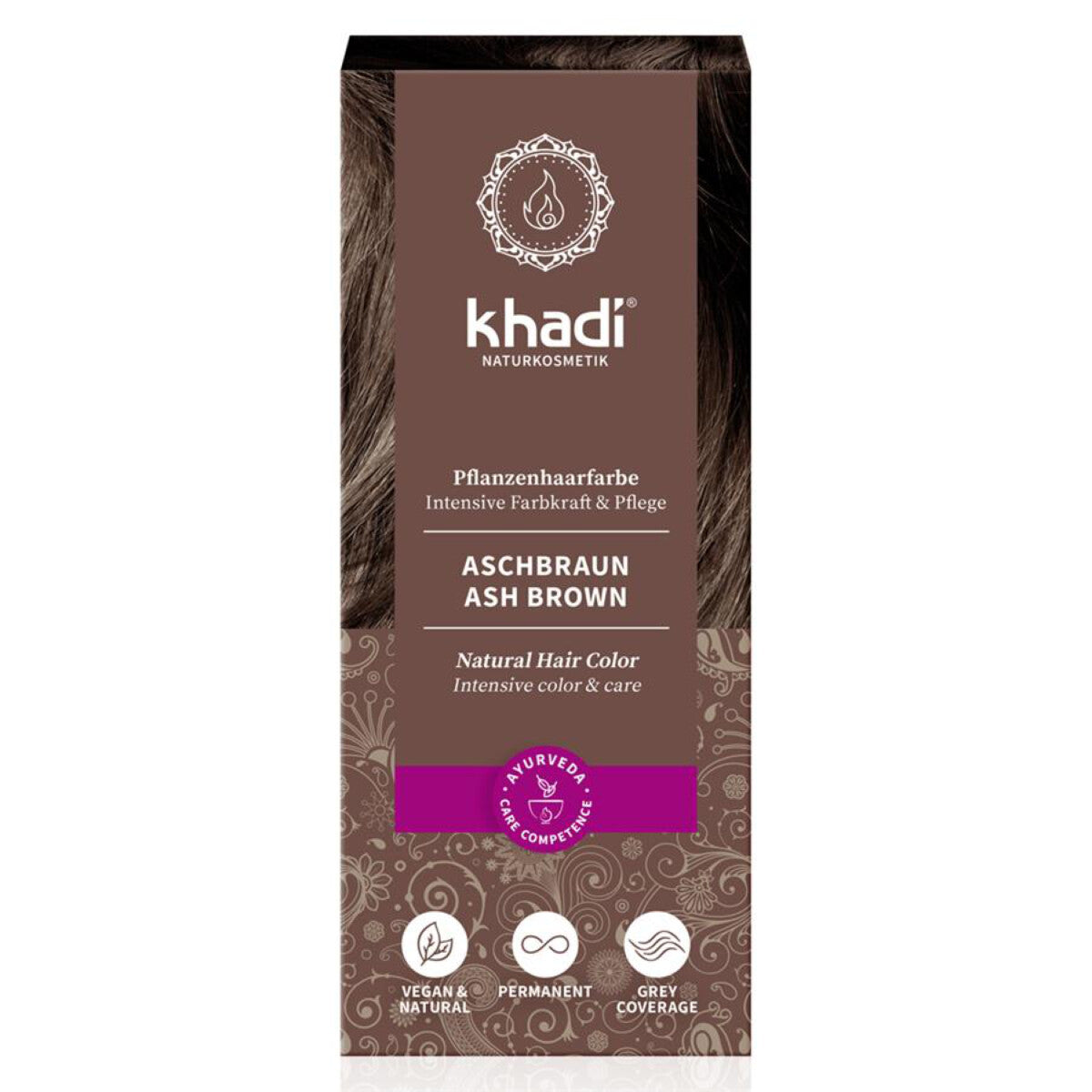 KHADI Pflanzenhaarfarbe Aschbraun - 100 g