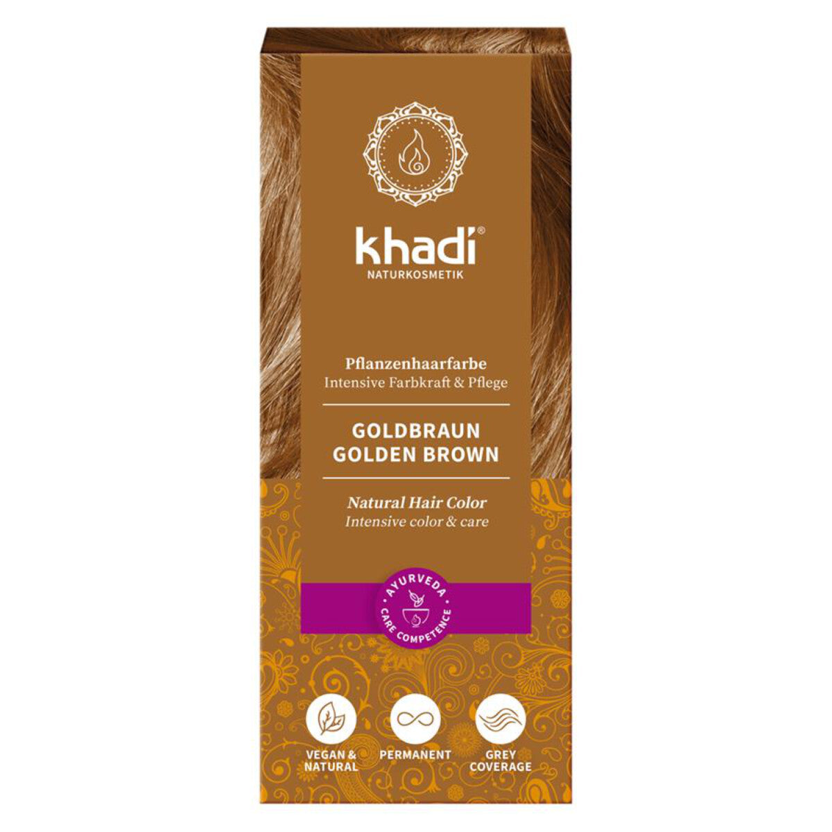KHADI Pflanzenhaarfarbe Goldbraun - 100 g