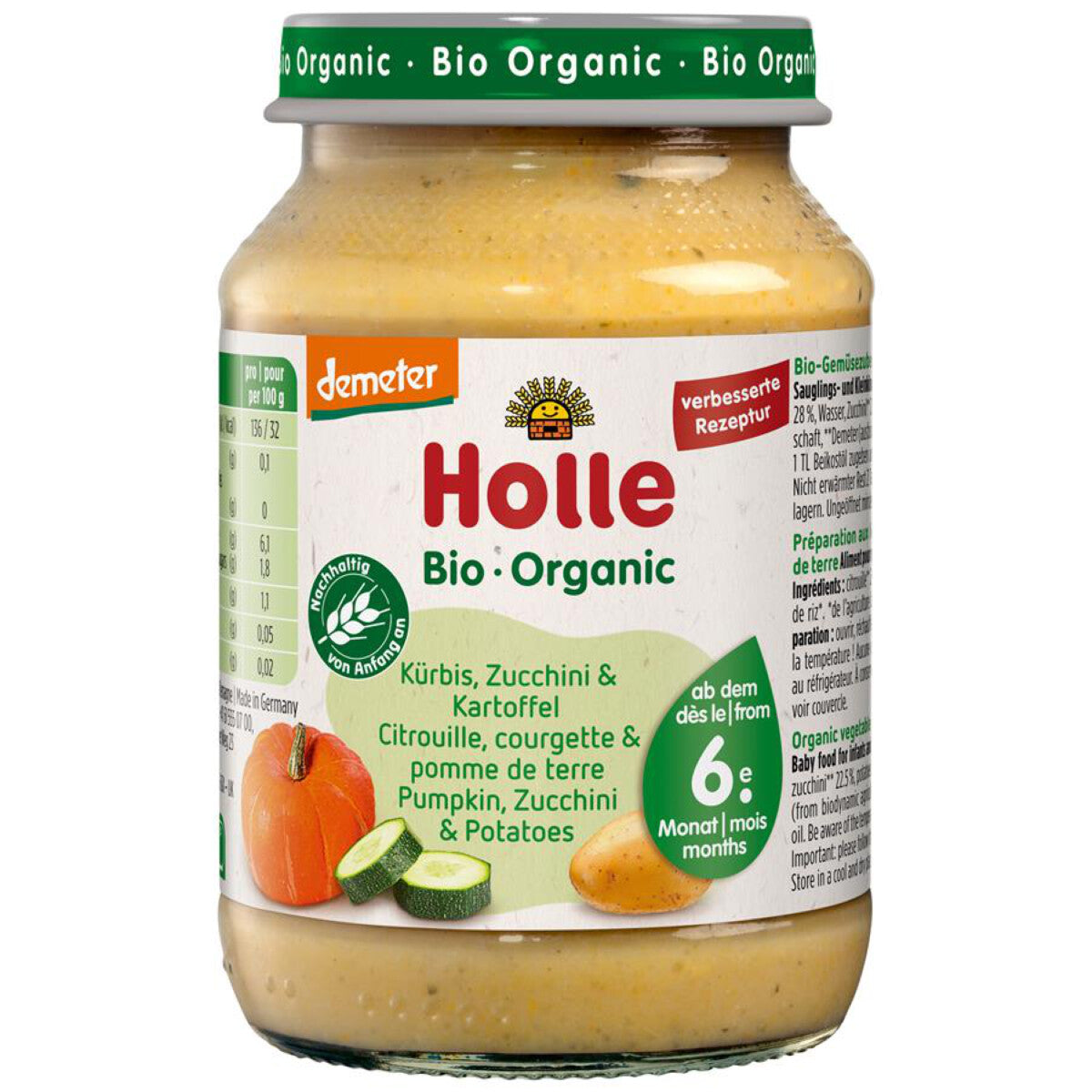 HOLLE Kürbis, Zucchini & Kartoffel- 190 g