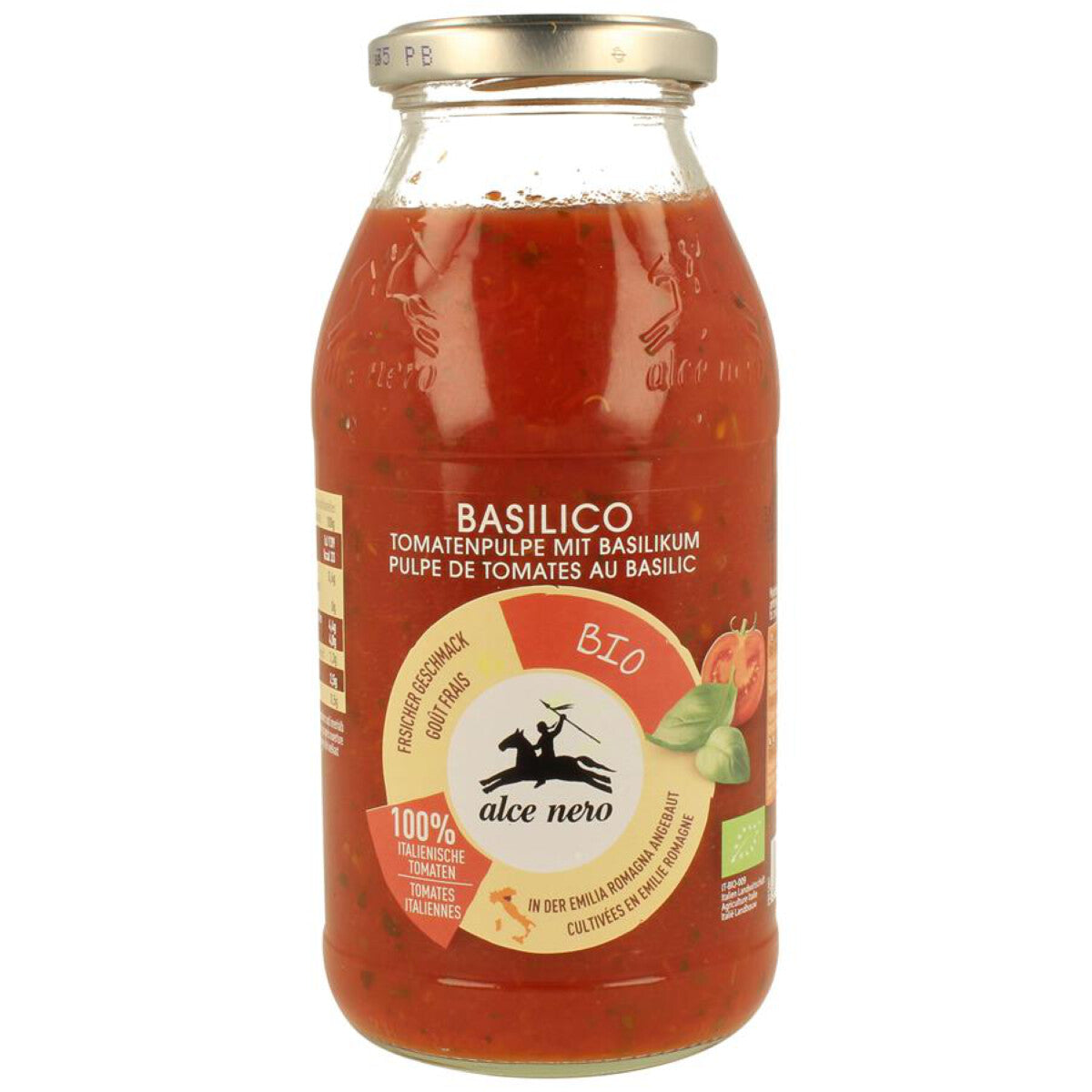 ALCE NERO Tomatenpulpe Basilikum - 500 g