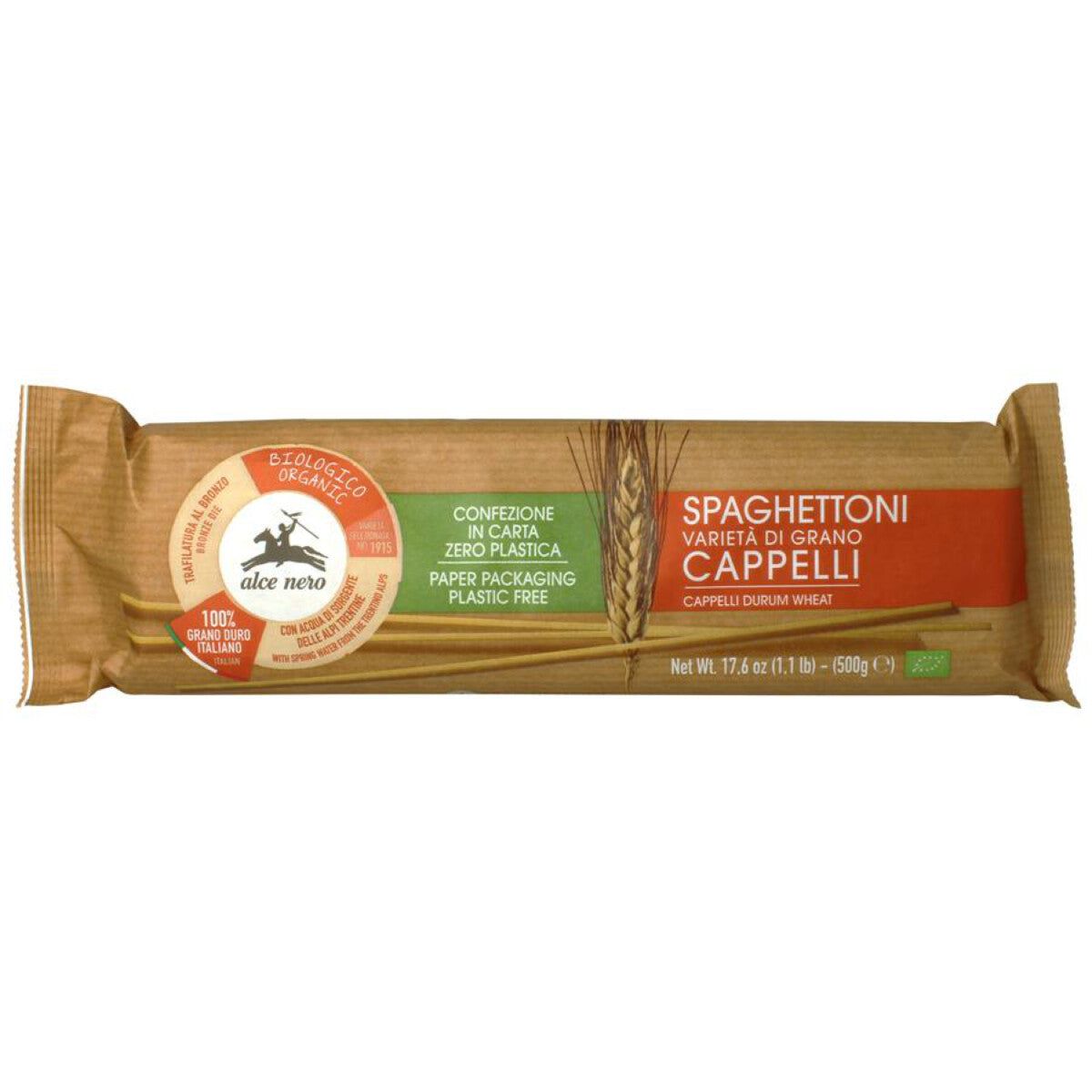 ALCE NERO Spaghettoni Cappelli Hartweize - 500 g