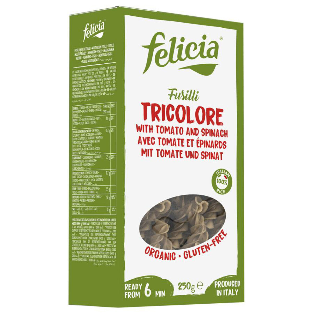 FELICIA BIO
Reis-Fusilli-Tricolore - 250 g