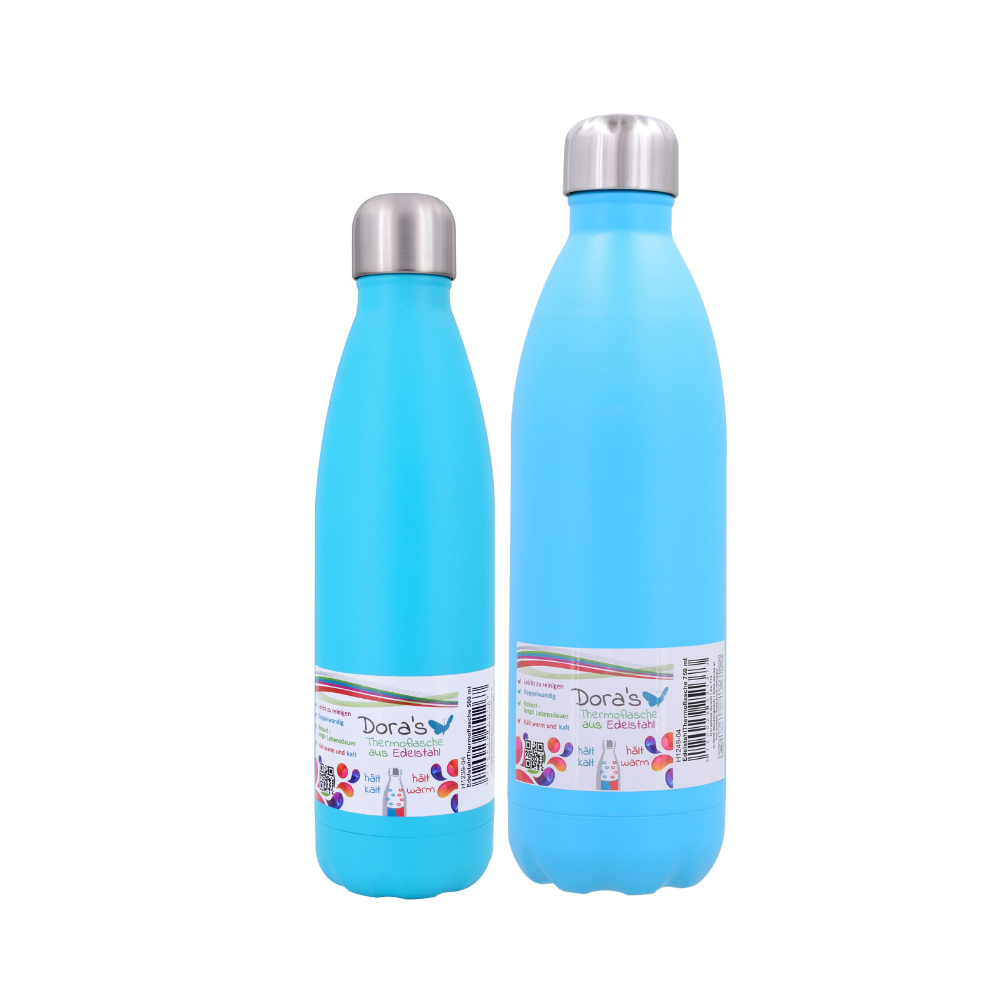 DORA'S Edelstahl Thermoflasche - 500 ml und 750 ml 