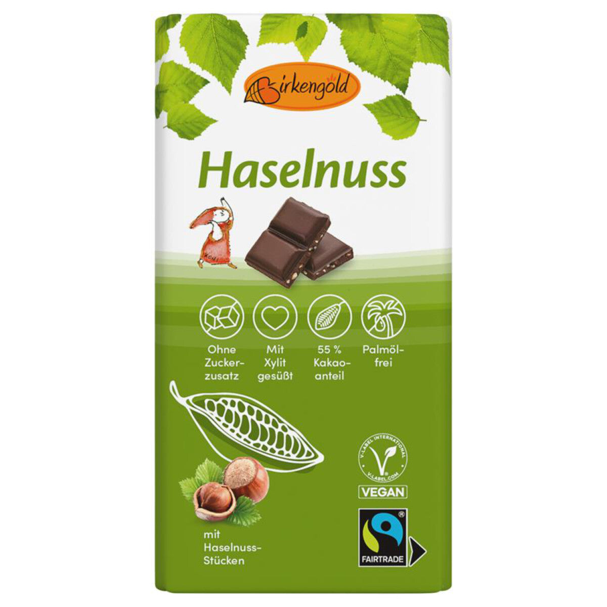 BIRKENGOLD Haselnuss Schokolade 55% - 100 g