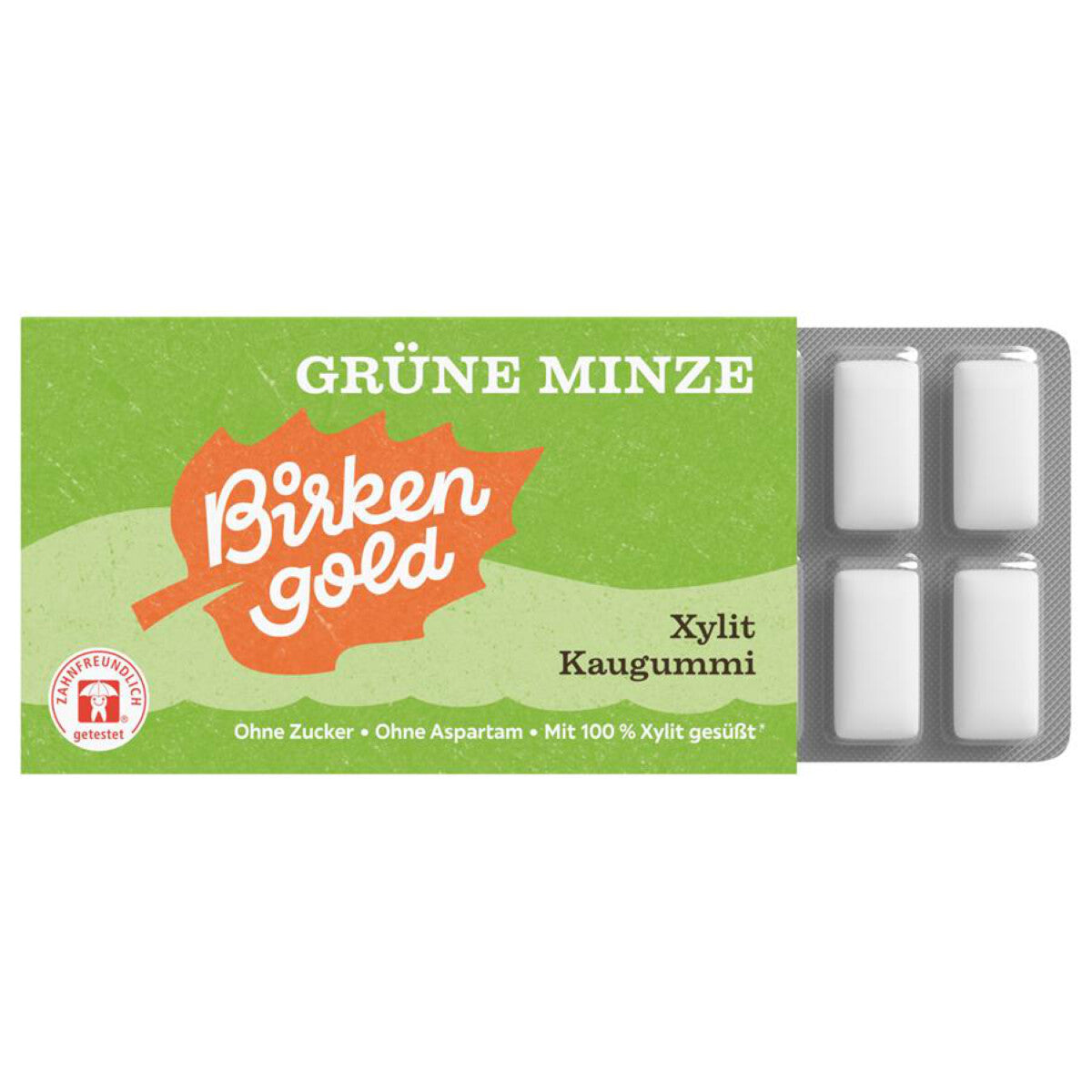 BIRKENGOLD Kaugummi Grüne Minze - 1 Pkg.