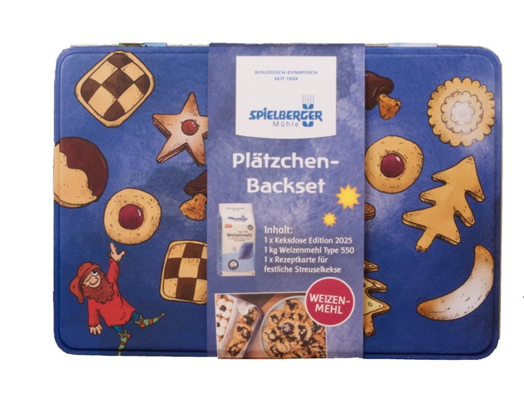 SPIELBERGER-Backset, 1x Keksdose, 1kg Weizenmehl,1x Rezeptkarte 