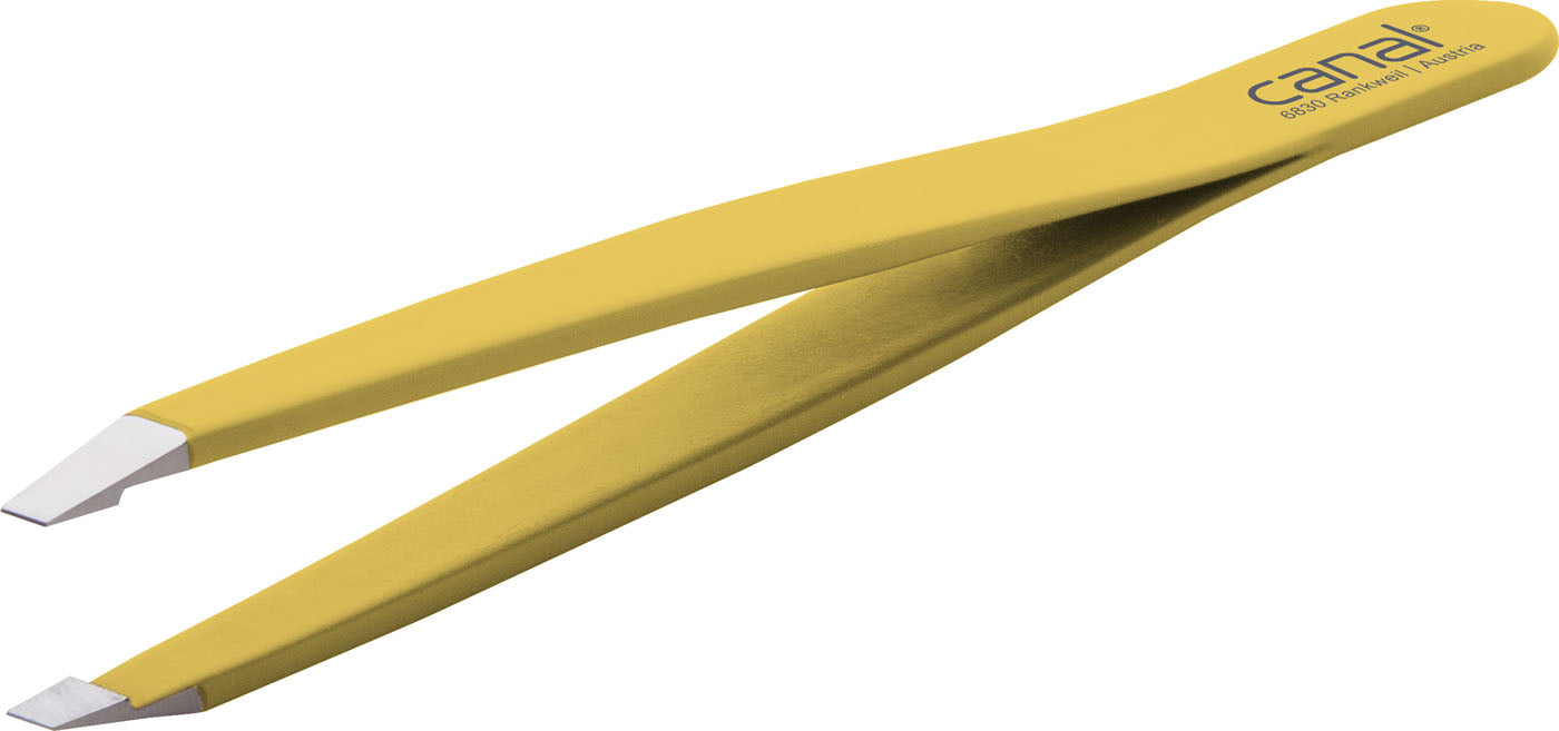 CANAL Haarpinzette gerade rostfrei gelb – 9 cm