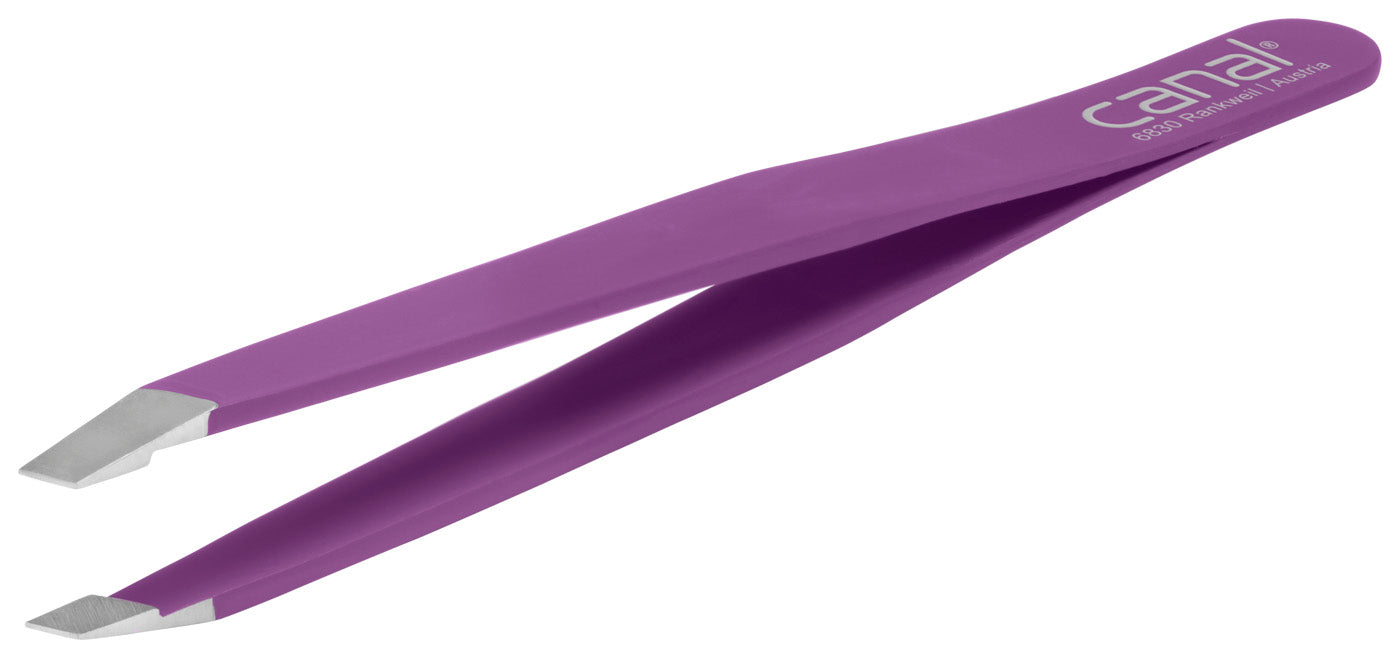 CANAL Haarpinzette schräg rostfrei violett – 90 mm