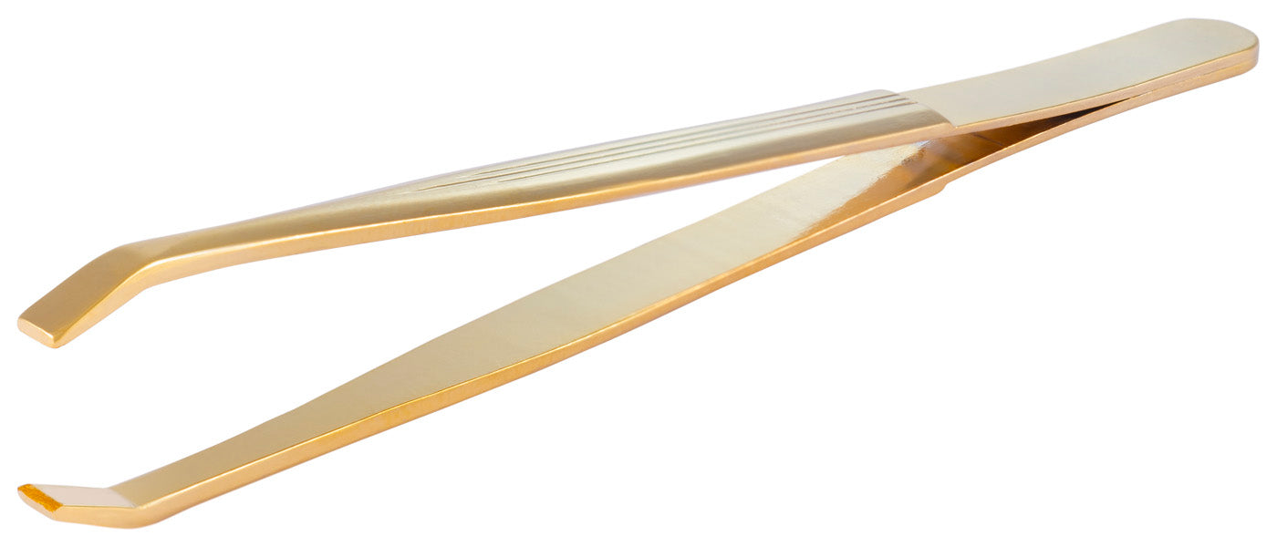 CANAL Haarpinzette klauenförmig gebogen vergoldet – 9 cm