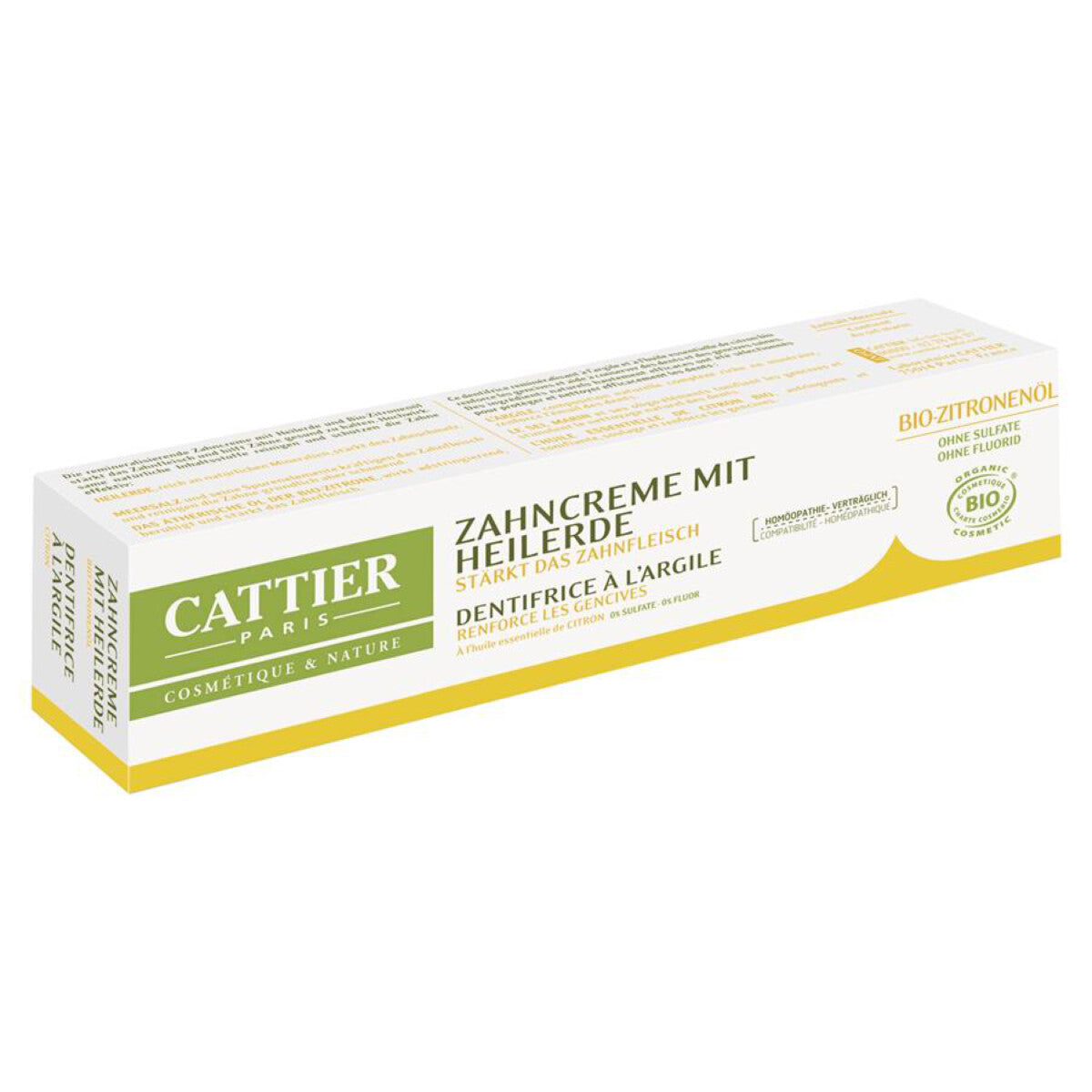 CATTIER Zahncreme Heilerde Zitrone - 75 ml