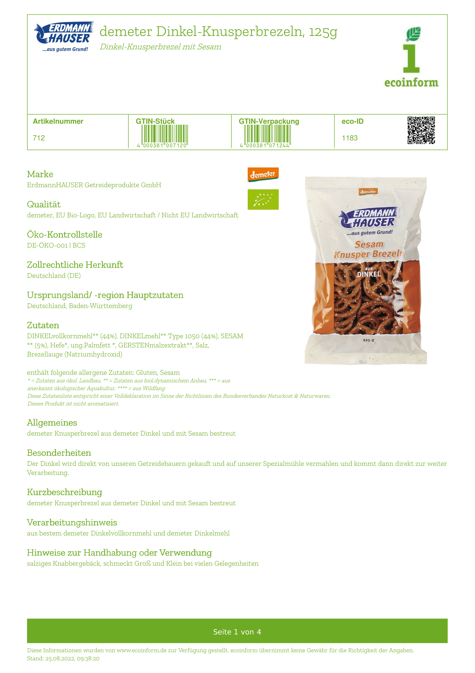 Dinkel Knusperbrezeln