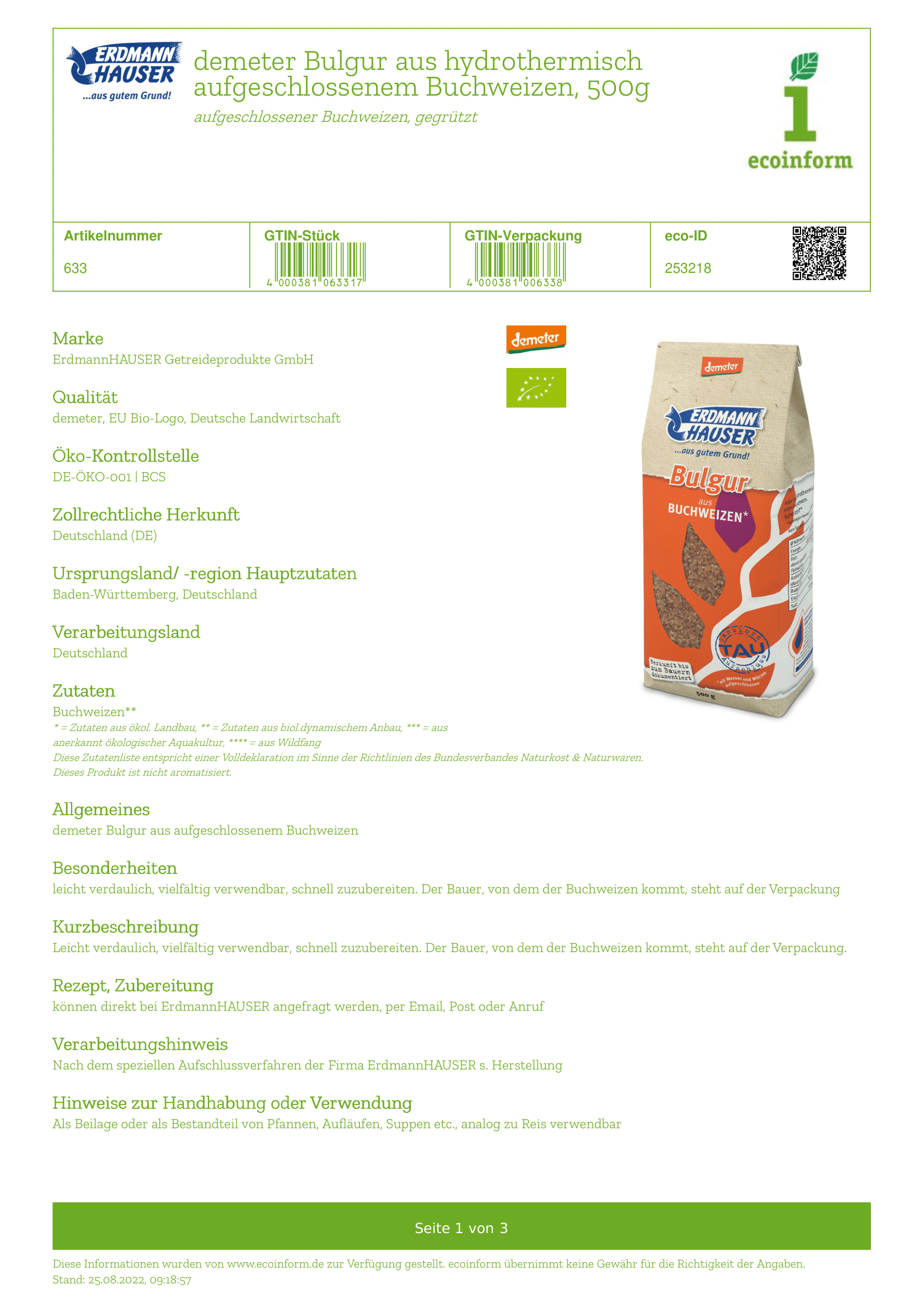 Bulgur aus Buchweizen