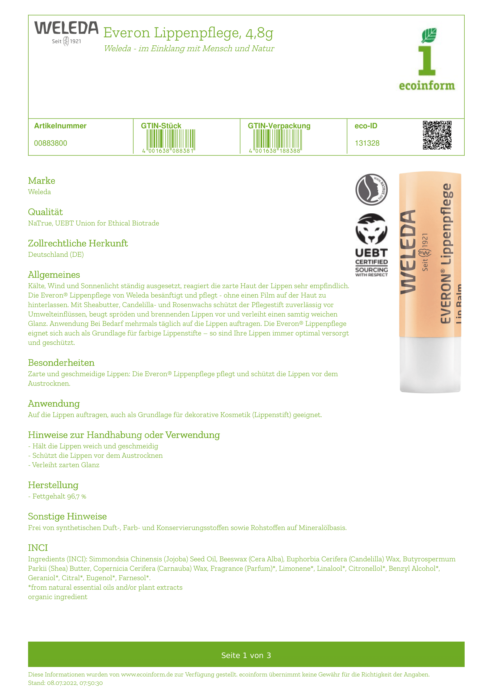 Everon Lippenpflege Blister