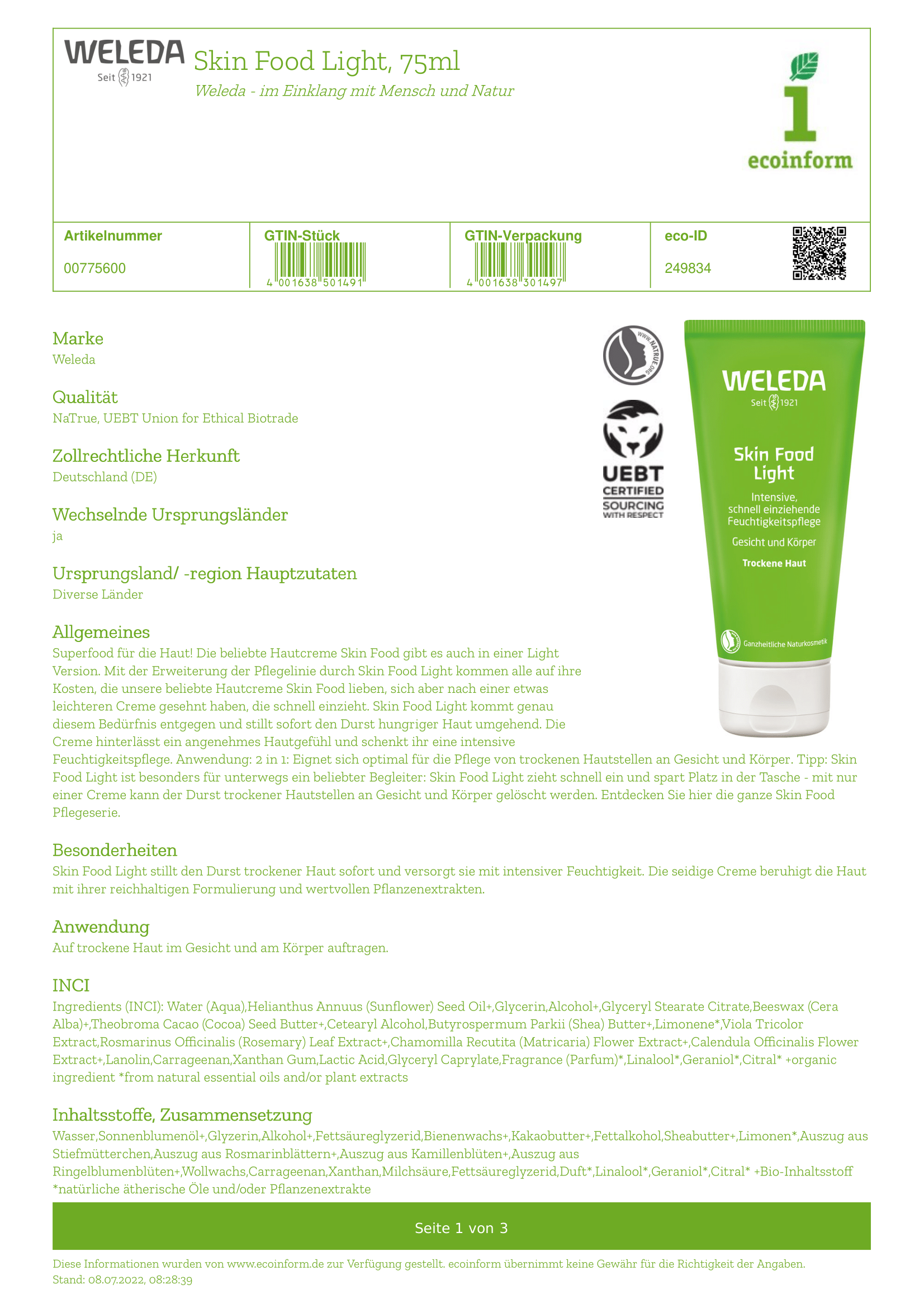 Skin Food Light