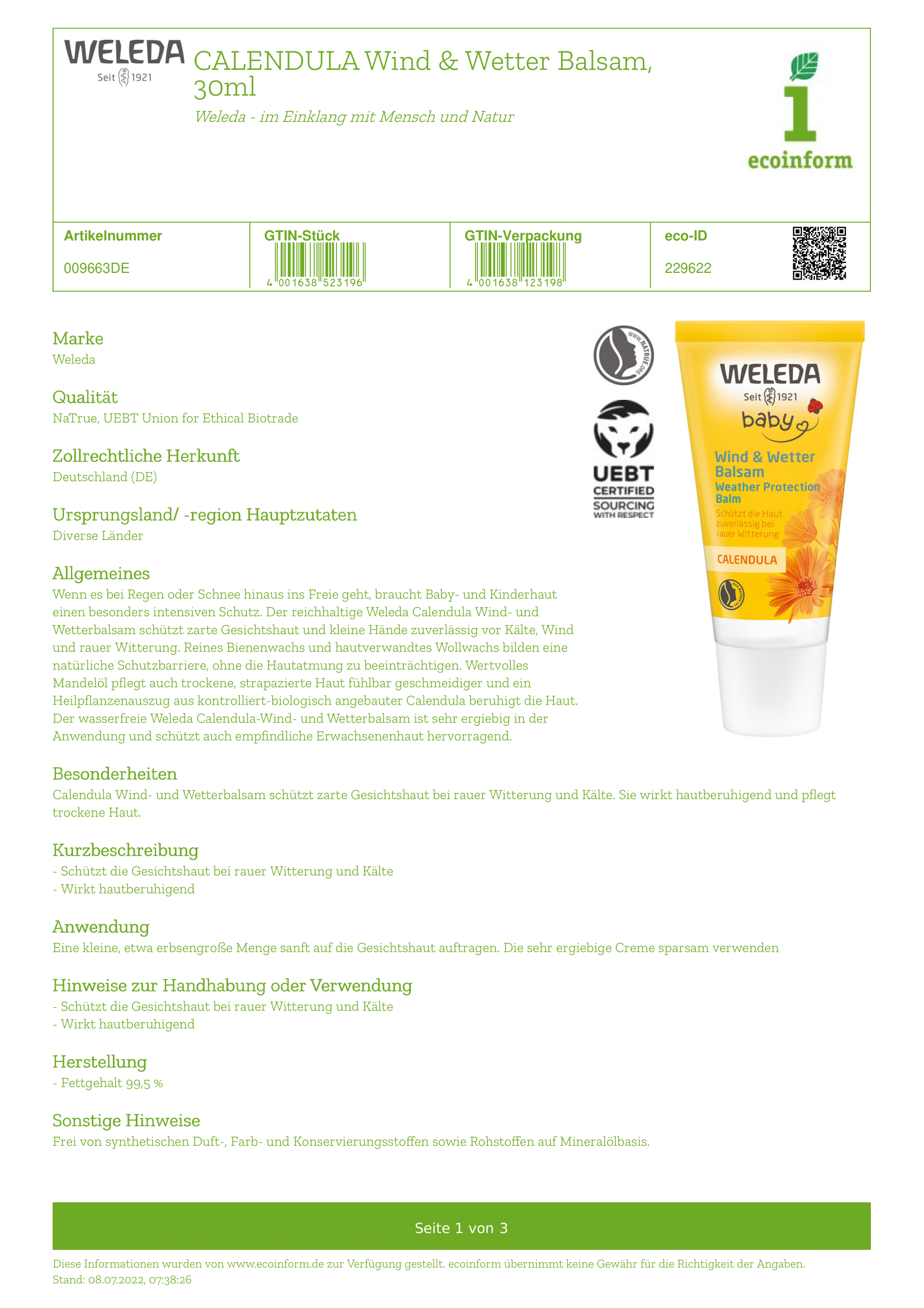 Calendula Wind- & Wetterbalsam
