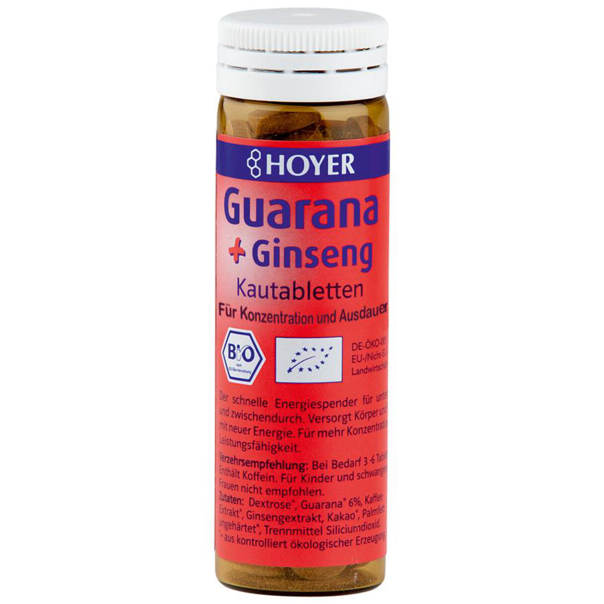 HOYER Guarana & Ginseng Kautabletten - 60 Stk.