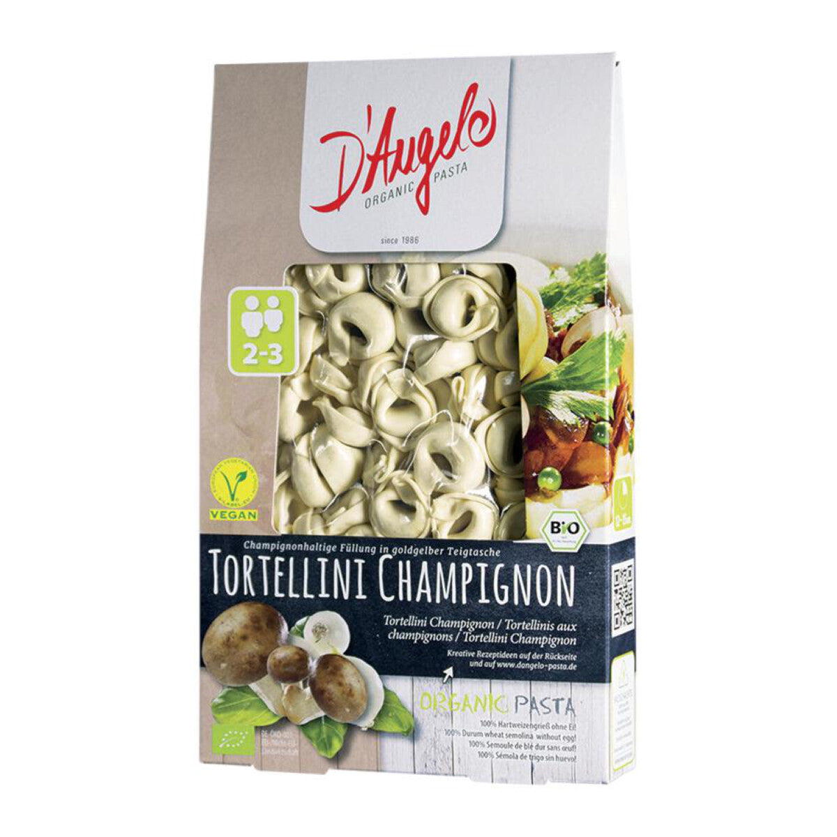 D´ANGELO PASTA Tortellini Champignon, vegan - 250 g