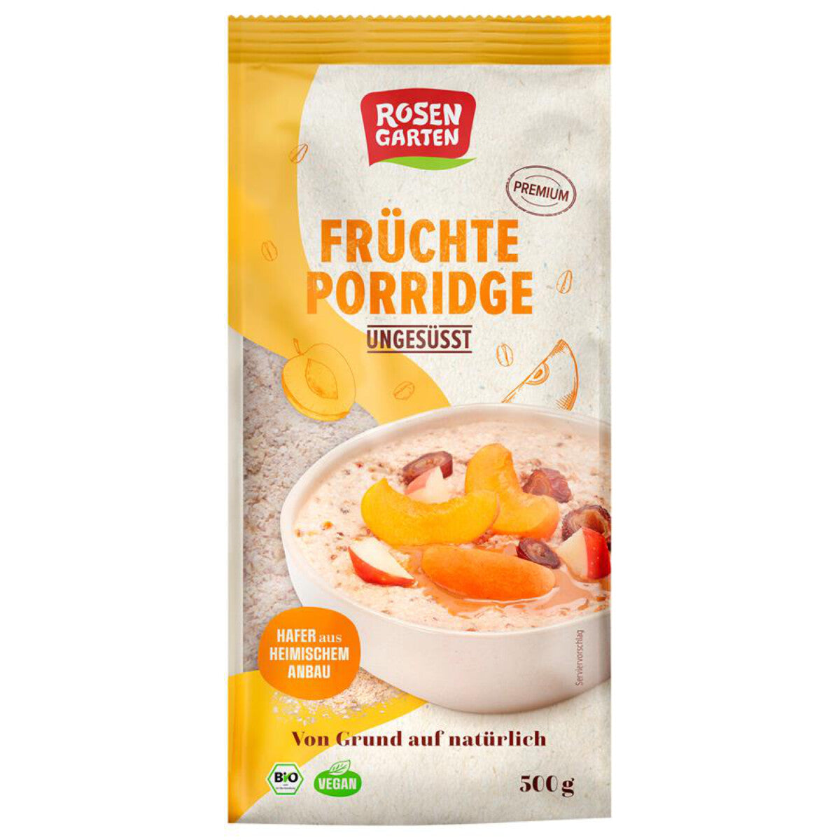 ROSENGARTEN Früchte-Porridge ungesüßt - 500 g