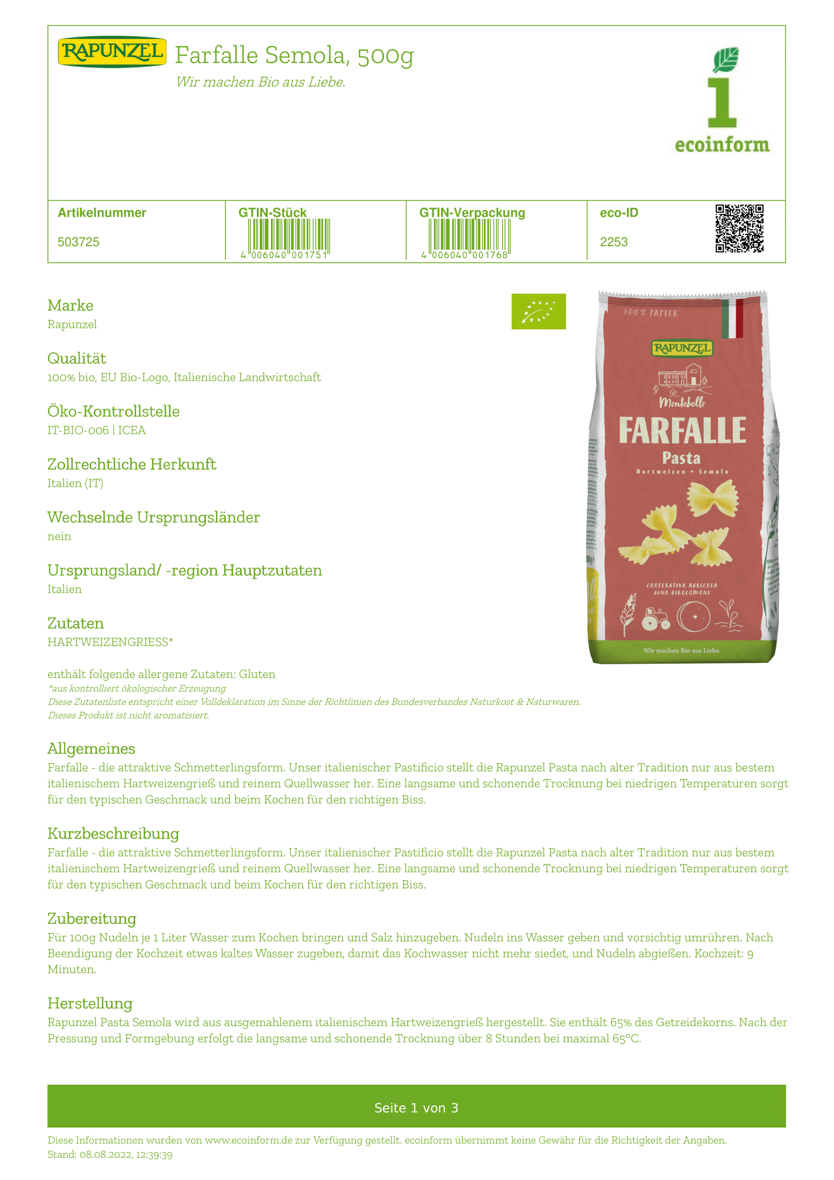 Farfalle Semola