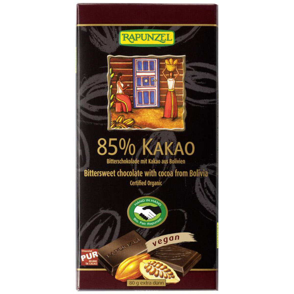 RAPUNZEL  Bitterschokolade 85% Kakao – 80 g