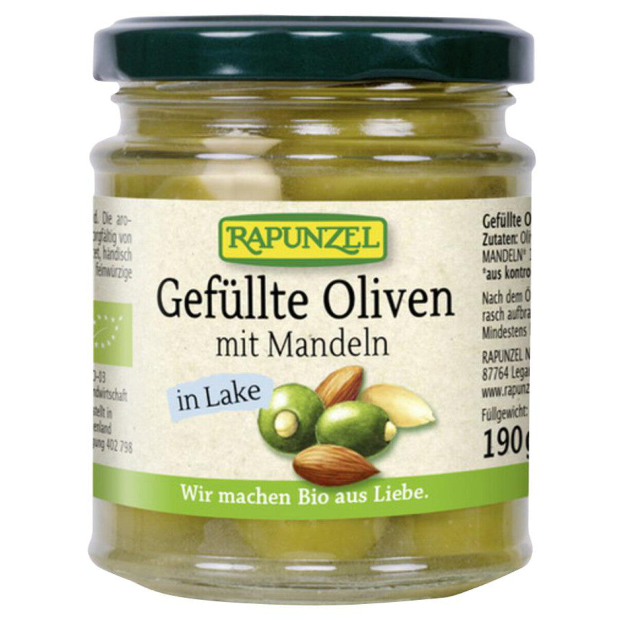 RAPUNZEL Oliven grün, gefüllt/Mandeln - 190 g 