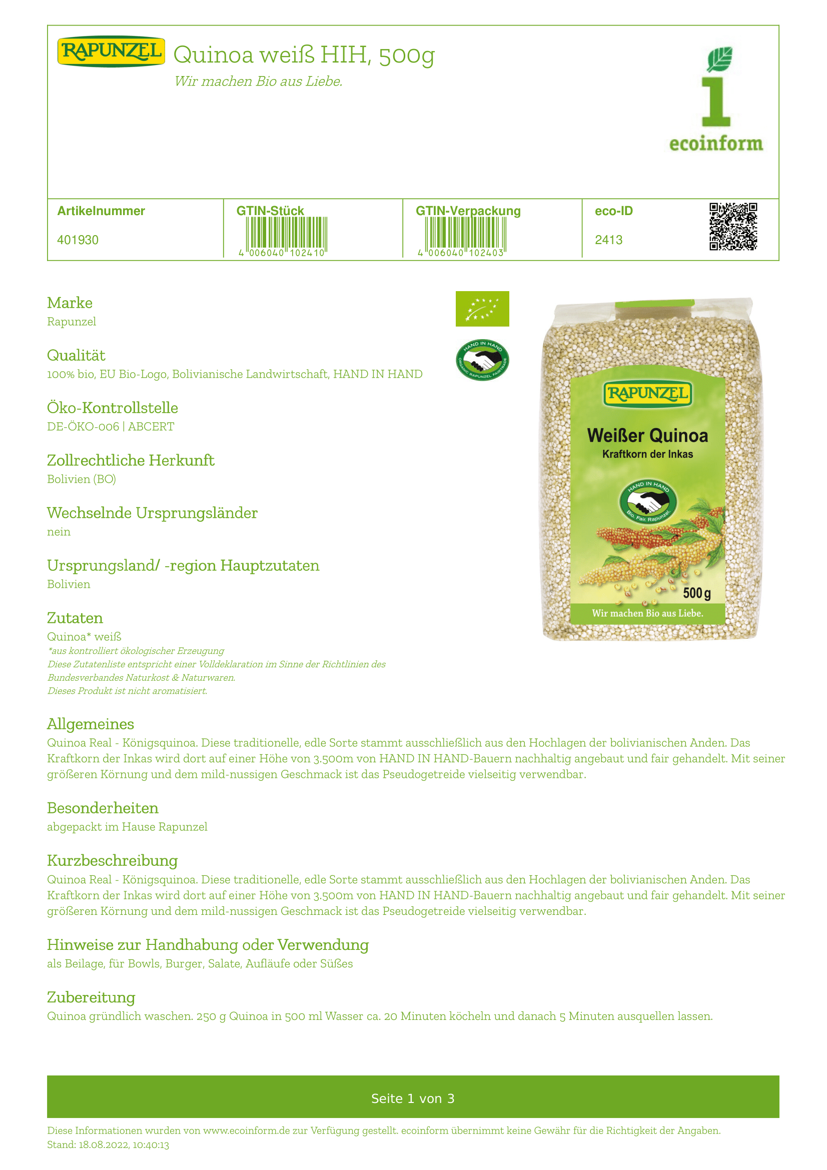 Quinoa weiß