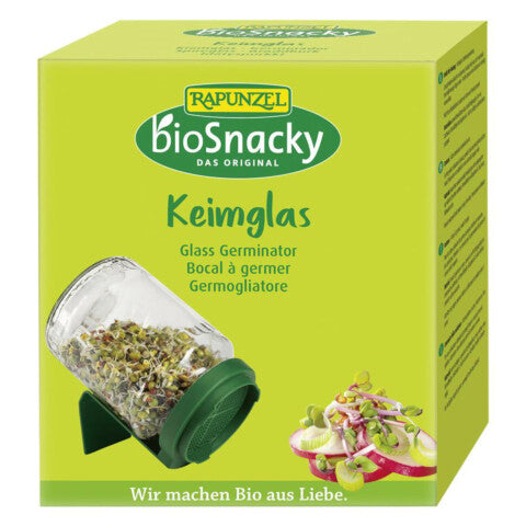  BIOSNACKY Keimglas mit Sieb - 1 Stück 