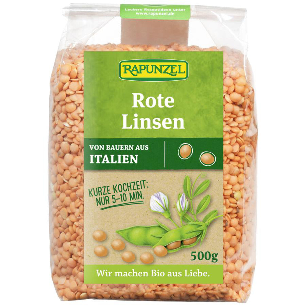 RAPUNZEL Linsen rot - 500 g