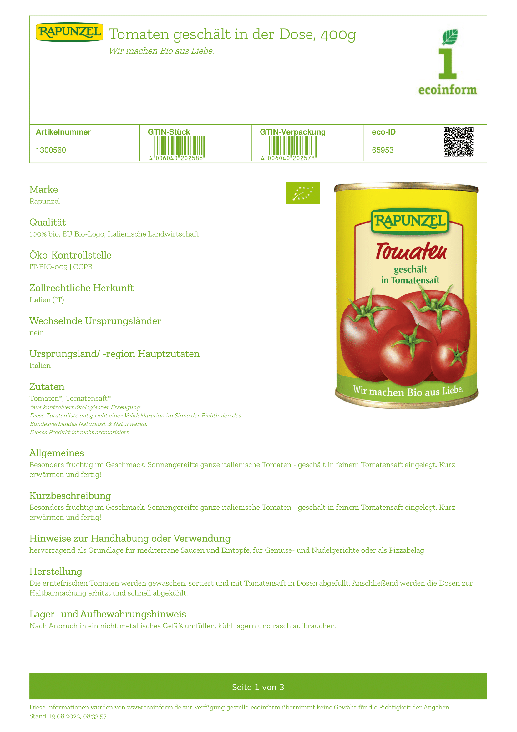 Tomaten geschält